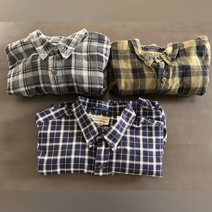 Duluth Trading Long Sleeve Mens XL Tall Flannel Bundle Magnaready Button Closure